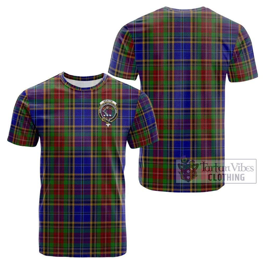 Beattie Tartan Cotton T-Shirt with Family Crest Kid's Shirt - Tartanvibesclothing Shop