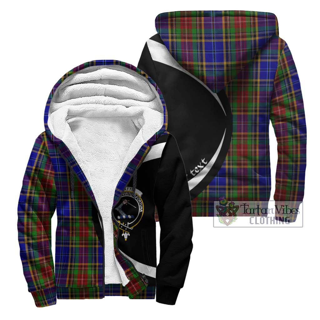 Beattie Tartan Sherpa Hoodie with Family Crest Circle Style Unisex - Tartan Vibes Clothing