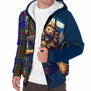 Beattie (Beatty) Tartan Family Crest Sherpa Hoodie with Scottish Majestic Lion Unisex S - Tartan Vibes Clothing