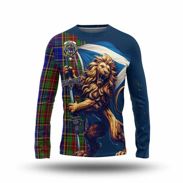 Beattie (Beatty) Tartan Family Crest Long Sleeve T-Shirt with Scottish Majestic Lion Unisex - Tartan Vibes Clothing