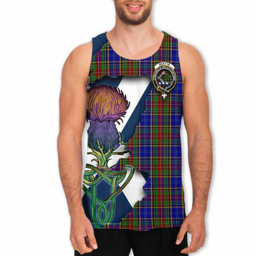 Tartan Vibes Clothing Beattie (Beatty) Tartan Family Crest Men's Tank Top Scottish Thistle Celtic Inspired