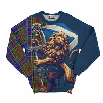 Beattie (Beatty) Tartan Family Crest Sweatshirt with Scottish Majestic Lion Unisex - Tartan Vibes Clothing