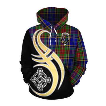 Beattie (Beatty) Tartan Cotton Hoodie with Family Crest and Celtic Symbol Style Pullover Hoodie XS - Tartan Vibes Clothing