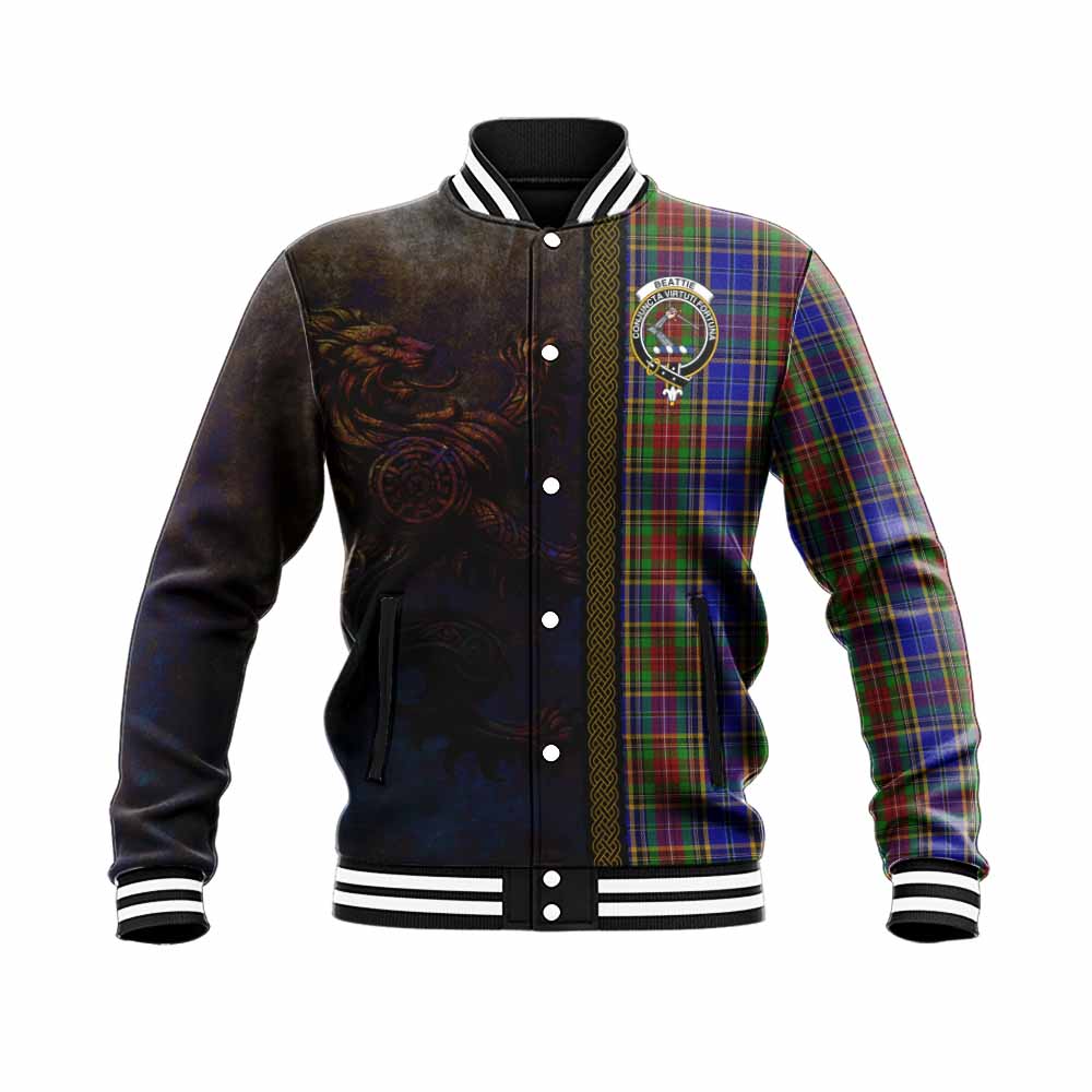 Beattie (Beatty) Tartan Family Crest Baseball Jacket Alba Gu Brath Be Brave Lion Ancient Style Unisex - Tartan Vibes Clothing