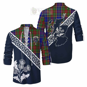 Beattie (Beatty) Tartan Ghillie Kilt Shirt Featuring Thistle and Scotland Map Men - Tartan Vibes Clothing