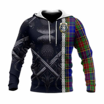 Beattie (Beatty) Tartan Knitted Hoodie with Family Crest Cross Sword Thistle Celtic Vibes Unisex Knitted Pullover Hoodie - Tartan Vibes Clothing