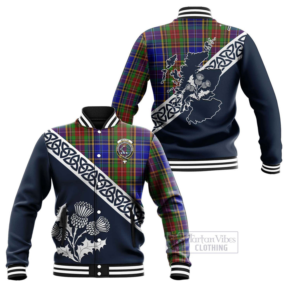 Beattie (Beatty) Tartan Baseball Jacket Featuring Thistle and Scotland Map Unisex - Tartan Vibes Clothing