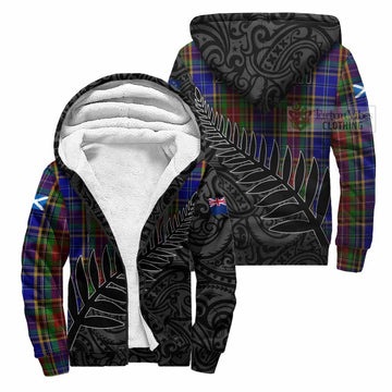 Beattie (Beatty) Crest Tartan Sherpa Hoodie with New Zealand Silver Fern Half Style Unisex S - Tartan Vibes Clothing