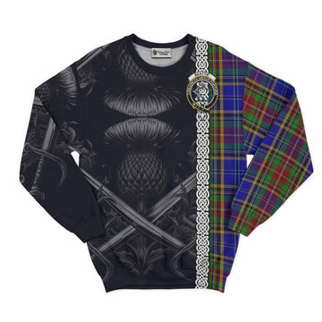 Beattie (Beatty) Tartan Sweatshirt with Family Crest Cross Sword Thistle Celtic Vibes Unisex - Tartan Vibes Clothing