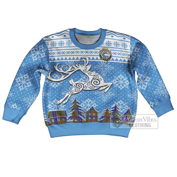 Beattie (Beatty) Clan Christmas Kid Ugly Sweater with Tartan and Celtic Reindeer Style Kid - Tartan Vibes Clothing