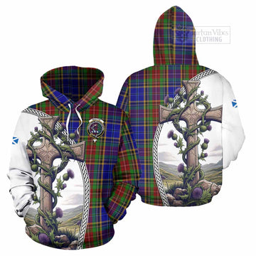 Beattie (Beatty) Tartan Hoodie with Family Crest and St. Andrew's Cross Accented by Thistle Vines Zip Hoodie - Tartan Vibes Clothing