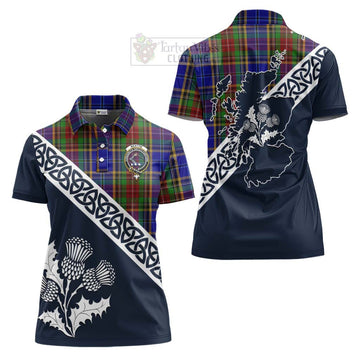 Beattie (Beatty) Tartan Women's Polo Shirt Featuring Thistle and Scotland Map Women - Tartanvibesclothing Store