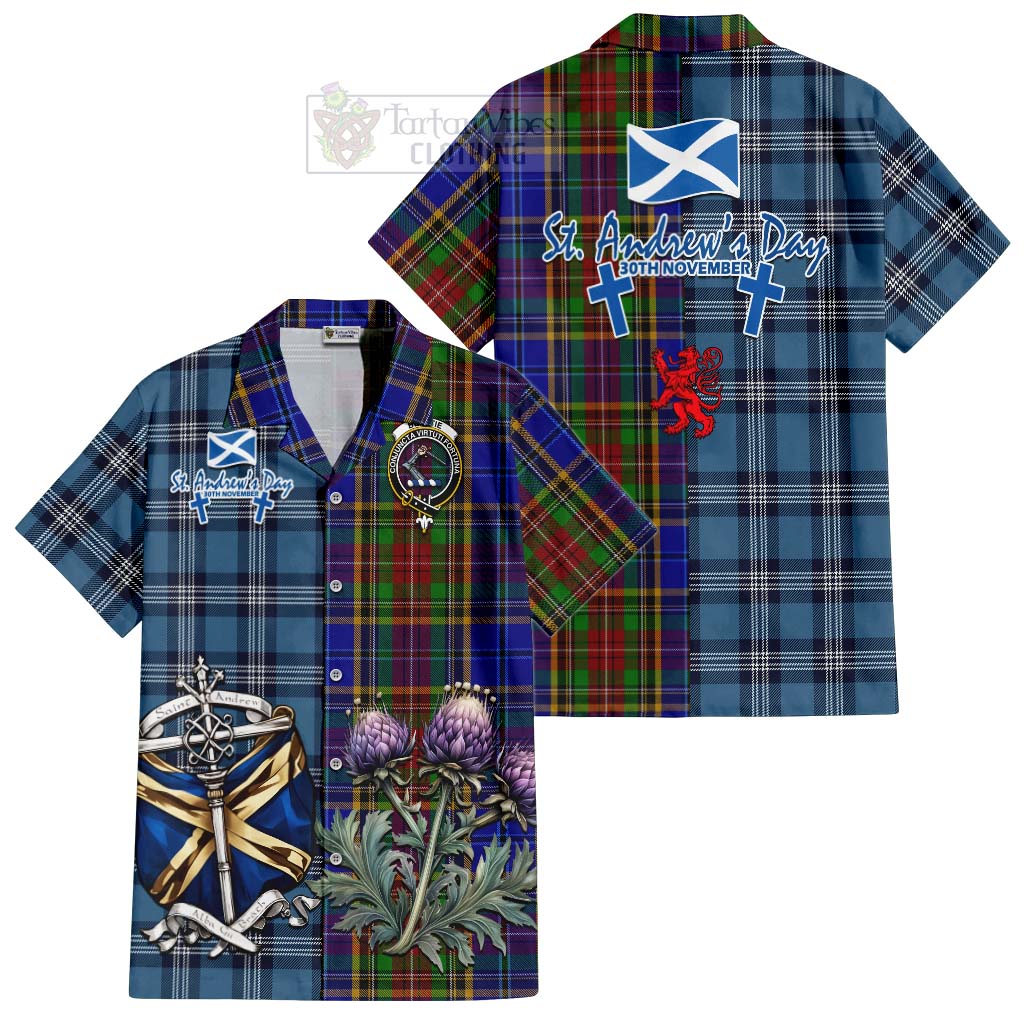 Beattie (Beatty) Tartan Hawaiian Shirt Happy St. Andrew's Day Half Tartan Style Kid - Tartan Vibes Clothing