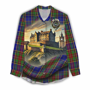 Beattie (Beatty) Tartan Family Crest Women's Casual Shirt with Scottish Ancient Castle Style Female - Tartan Vibes Clothing