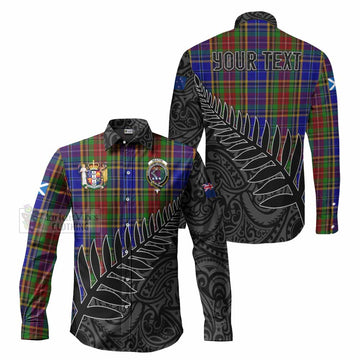 Tartan Vibes Clothing Beattie (Beatty) Crest Tartan Long Sleeve Button Shirt with New Zealand Silver Fern Half Style