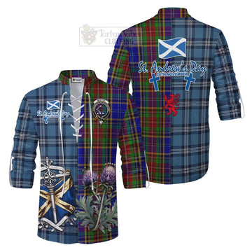Beattie (Beatty) Tartan Ghillie Kilt Shirt Happy St. Andrew's Day Half Tartan Style Men - Tartan Vibes Clothing