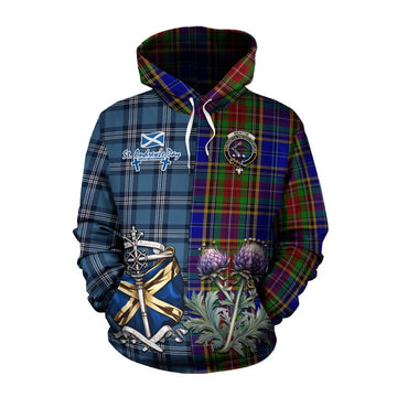 Beattie (Beatty) Tartan Cotton Hoodie Happy St. Andrew's Day Half Tartan Style Pullover Hoodie XS - Tartan Vibes Clothing