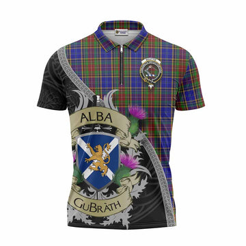 Beattie (Beatty) Tartan Family Crest Zipper Polo Shirt Lion Rampant Royal Thistle Shield Celtic Inspired Unisex - Tartan Vibes Clothing