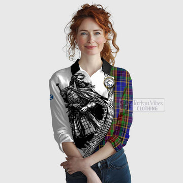 Beattie (Beatty) Tartan Clan Crest Women's Casual Shirt with Highlander Warrior Celtic Style Female - Tartan Vibes Clothing