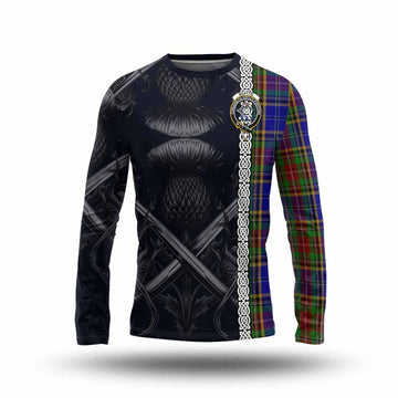 Beattie (Beatty) Tartan Long Sleeve T-Shirt with Family Crest Cross Sword Thistle Celtic Vibes Unisex - Tartan Vibes Clothing
