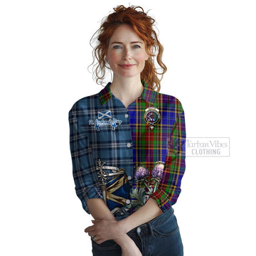 Beattie (Beatty) Tartan Women's Casual Shirt Happy St. Andrew's Day Half Tartan Style Female - Tartan Vibes Clothing