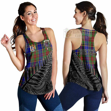 Beattie (Beatty) Crest Tartan Women's Racerback Tanks with New Zealand Silver Fern Half Style 4XL - Tartan Vibes Clothing
