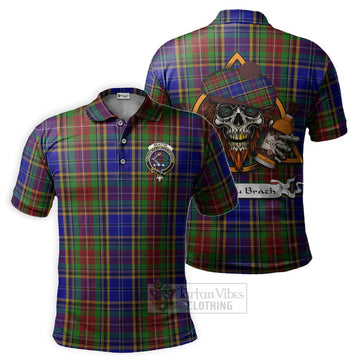 Beattie (Beatty) Tartan Polo Shirt with Family Crest and Bearded Skull Holding Bottles of Whiskey Kid - Tartan Vibes Clothing
