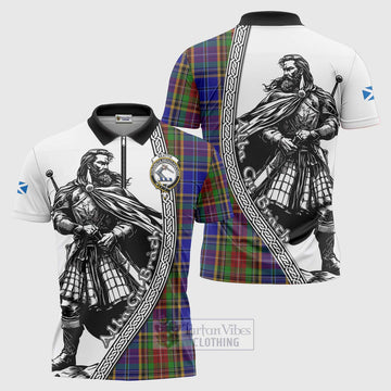 Beattie (Beatty) Tartan Clan Crest Zipper Polo Shirt with Highlander Warrior Celtic Style Unisex - Tartan Vibes Clothing