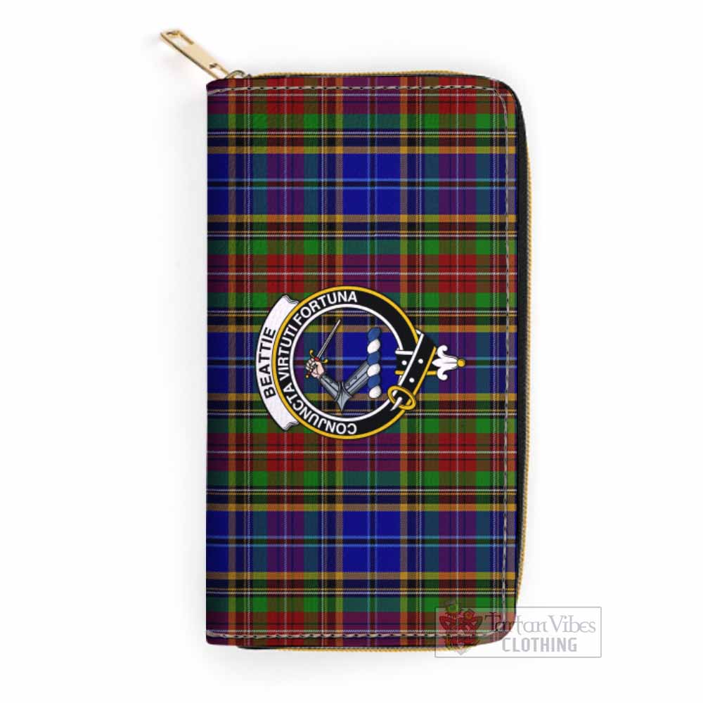 Beattie (Beatty) Tartan Women's Leather Wallet with Family Crest One Size 19.7*10.5*3.5 cm - Tartan Vibes Clothing