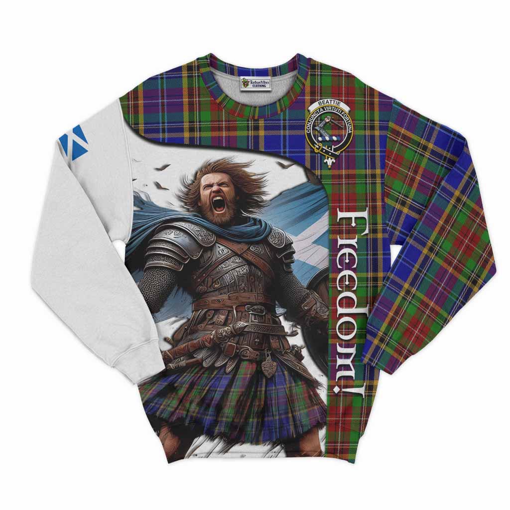 Beattie (Beatty) Crest Tartan Sweatshirt Inspired by the Freedom of Scottish Warrior Unisex - Tartan Vibes Clothing