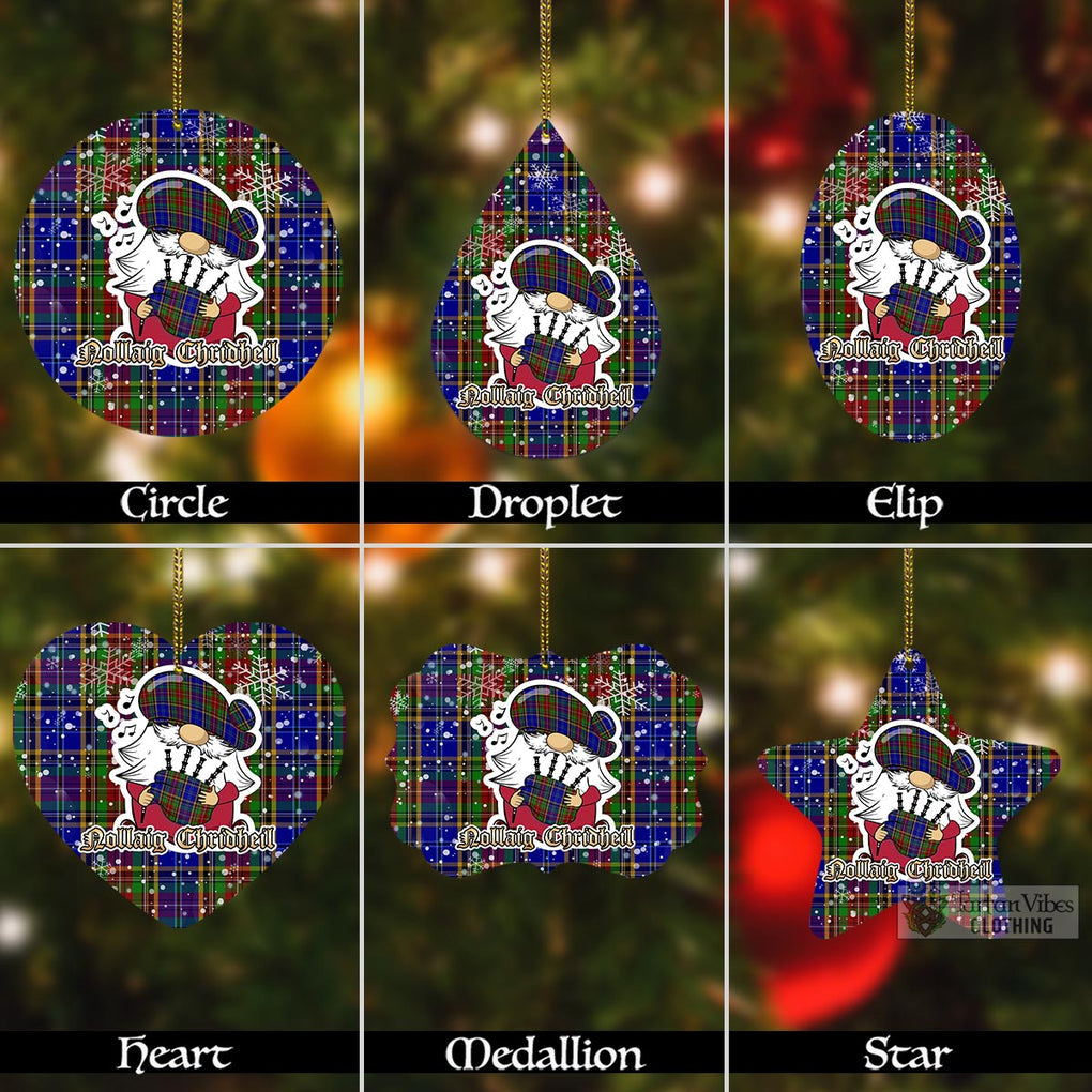 Beattie (Beatty) Tartan Christmas Aluminium Ornament with Scottish Gnome Playing Bagpipes Aluminium - Tartan Vibes Clothing