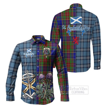 Beattie (Beatty) Tartan Long Sleeve Button Shirt Happy St. Andrew's Day Half Tartan Style Men's Shirt S - Tartan Vibes Clothing