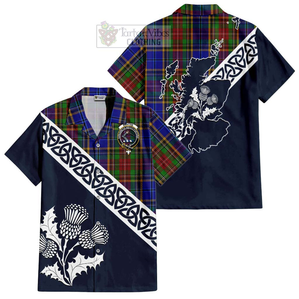 Beattie (Beatty) Tartan Hawaiian Shirt Featuring Thistle and Scotland Map Kid - Tartan Vibes Clothing