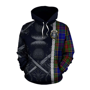 Beattie (Beatty) Tartan Cotton Hoodie with Family Crest Cross Sword Thistle Celtic Vibes Pullover Hoodie XS - Tartan Vibes Clothing