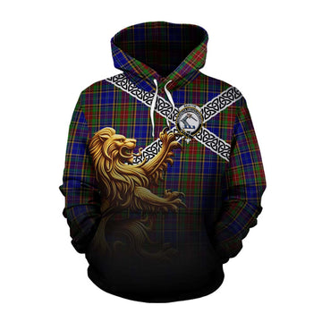 Beattie (Beatty) Crest Tartan Cotton Hoodie with Golden Lion Emblem Celtic Style Pullover Hoodie XS - Tartan Vibes Clothing