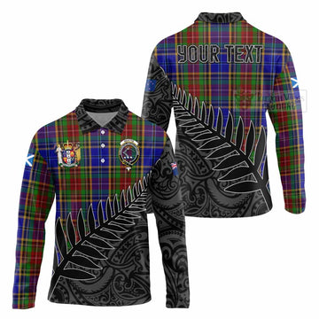 Tartan Vibes Clothing Beattie (Beatty) Crest Tartan Long Sleeve Polo Shirt with New Zealand Silver Fern Half Style