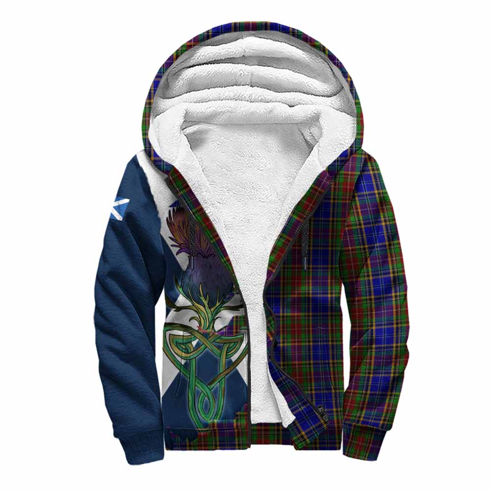 Tartan Vibes Clothing Beattie (Beatty) Tartan Family Crest Sherpa Hoodie Scottish Thistle Celtic Inspired