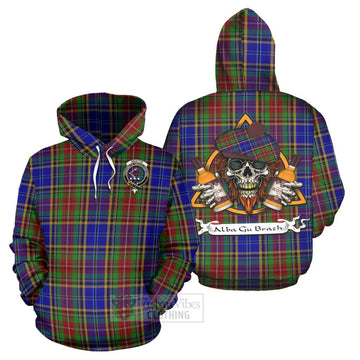 Beattie (Beatty) Tartan Hoodie with Family Crest and Bearded Skull Holding Bottles of Whiskey Zip Hoodie - Tartan Vibes Clothing