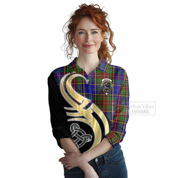 Beattie (Beatty) Tartan Women's Casual Shirt with Family Crest and Celtic Symbol Style Female - Tartan Vibes Clothing