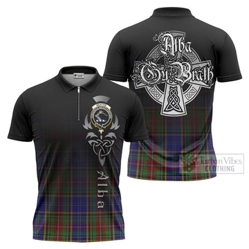 Beattie (Beatty) Tartan Zipper Polo Shirt Featuring Alba Gu Brath Family Crest Celtic Inspired Unisex - Tartan Vibes Clothing