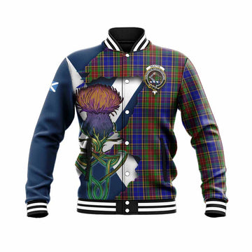 Tartan Vibes Clothing Beattie (Beatty) Tartan Family Crest Baseball Jacket Scottish Thistle Celtic Inspired