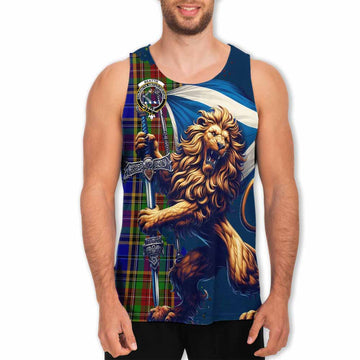 Beattie (Beatty) Tartan Family Crest Men's Tank Top with Scottish Majestic Lion Men - Tartan Vibes Clothing