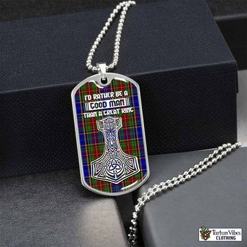 Tartan Vibes Clothing Beattie (Beatty) Tartan Dog Tag Necklace Viking Mjolnir Style