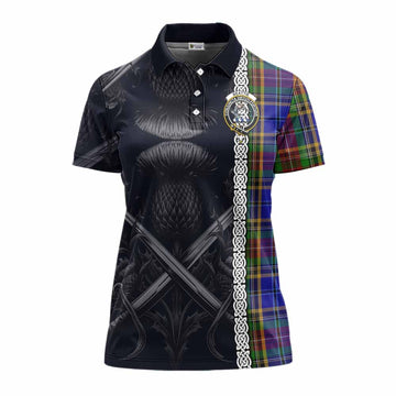 Beattie (Beatty) Tartan Women's Polo Shirt with Family Crest Cross Sword Thistle Celtic Vibes Women - Tartan Vibes Clothing