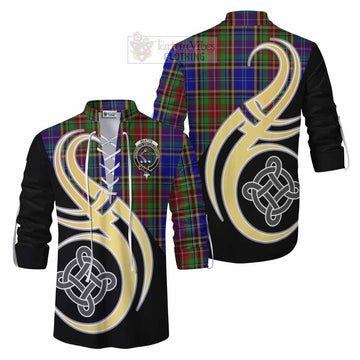 Beattie (Beatty) Tartan Ghillie Kilt Shirt with Family Crest and Celtic Symbol Style Men - Tartan Vibes Clothing