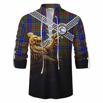 Beattie (Beatty) Crest Tartan Ghillie Kilt Shirt with Golden Lion Emblem Celtic Style Men - Tartan Vibes Clothing