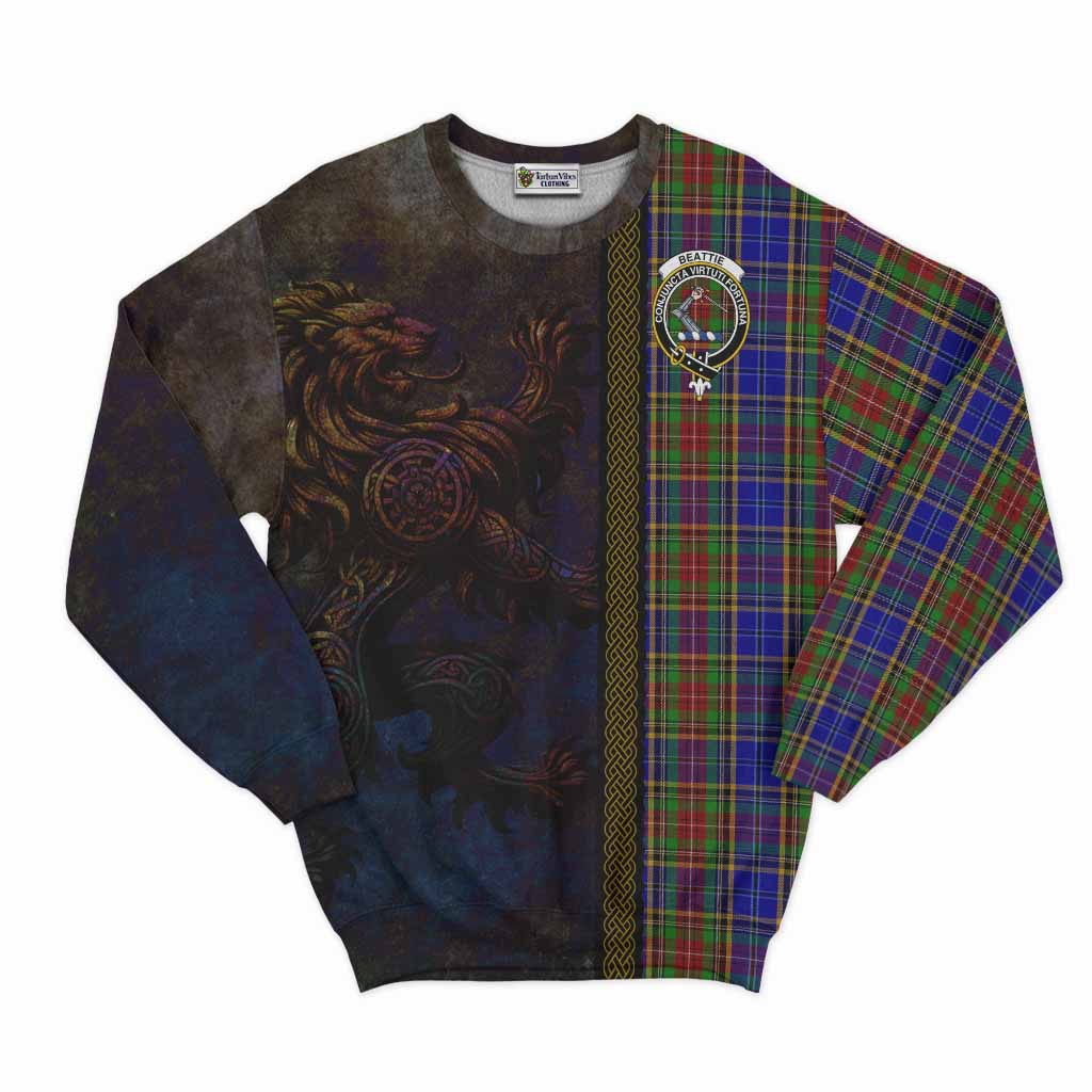 Beattie (Beatty) Tartan Family Crest Sweatshirt Alba Gu Brath Be Brave Lion Ancient Style Unisex - Tartan Vibes Clothing