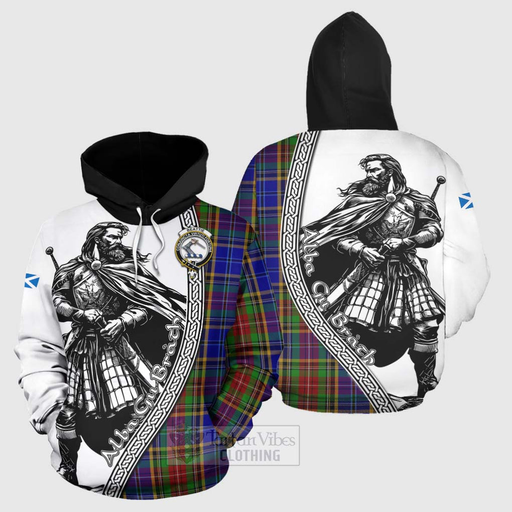 Beattie (Beatty) Tartan Clan Crest Hoodie with Highlander Warrior Celtic Style Zip Hoodie - Tartan Vibes Clothing