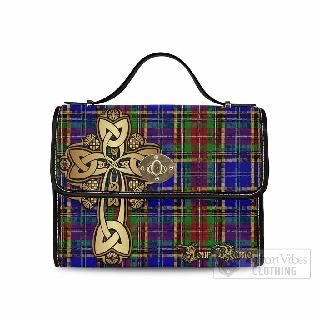 Tartan Vibes Clothing Beattie (Beatty) Tartan Waterproof Canvas Bag Golden Thistle Celtic Cross Style