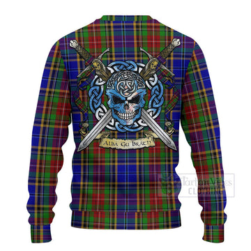 Beattie (Beatty) Tartan Ugly Sweater with Family Crest Celtic Skull Style - Tartan Vibes Clothing